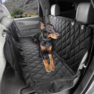 4Knines Rear Bench Seat Non-Slip Cover with Hammock (Regular, Black)