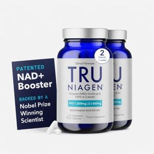 TRU NIAGEN Patented NAD+ Supplement | Nicotinamide Riboside (NR) | 30-1000mg Servings (2x500mg, Take 2 Daily) | 2-Pack