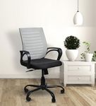 Zidle Rise Mesh Office Chair | Low Back Mesh Ergonomic Home and Office Desk Chair | Comfortable & Spacious Seat | Revolving Tilting Mechanism & Heavy Duty Metal Base (Grey & Black) DIY Assembly