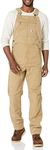 Carhartt Men's Rugged Flex Relaxed Fit Canvas Bib Overall, Dark Khaki, 32W / 34L