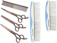 We Love Doodles Dog Grooming Comb Set & Dog Grooming Scissors Kit Bundle - Grooming Comb & Grooming Shears, Scissors and Scissors Kit - Removes Tangles