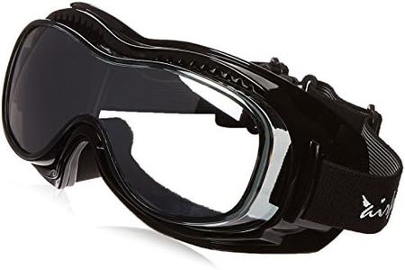 Pacific Coast Airfoil Padded 'Fit Over Glasses"' Riding Goggles (Black Frame/Silver Smoke Lens)