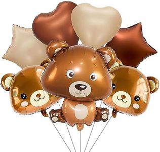 7 Pièces Ours D'Aluminium Ballons, XXL Ballons En Forme De Ours, Ballons Gonflables Tête de Ours, Géant Ballon Fleuret Ours pour Anniversaire Baby Shower Ours Animaux Thème Party
