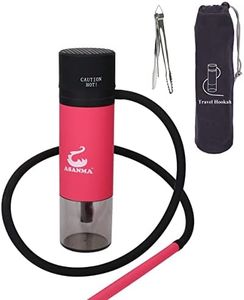 ASANMA Car Hookah, Portable Hookah Set Travel Hookah Small Hookahs Mini Hookah Shisha for Car Outdoor Travel Shisha Sheesha Narguiles Smoking (Red)