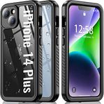 Oterkin for iPhone 14 Plus Case,iPhone 14 Plus Phone Case IP68 Waterproof Dustproof Shockproof, with Built-in Screen Protector Full Body Sealed Protective Case for iPhone 14 Plus 6.7 inch Black