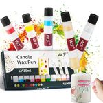 Candle Wax Pen Set for White Candle Painting, 12-Color for DIY Candle Making, Candle Pen Create Your Own Colorful Candle, Halloween Deacoraing Candles Crafts Making Wedding Birthday Party Centerpiece