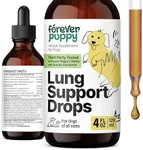 Lung Support Drops for Dogs - Vegan Dog Respiratory Health Supplements - Herbal Respiratory Support for Dogs w/Mullein Leaf and Echinacea Herb - Liquid Dog Vitamins for Pet's Lung Care - 4 oz