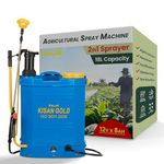 RAIJA Raja 2 In 1 Battery Sprayer For Agriculture - Pressure Spray Pump With 18 Litres Capacity And 12V X 8 Ah Battery - Spray Machine For Pesticides, Gardening, Sanitization, Blue