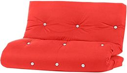 Visco Therapy Metro Reflex Foam Filled Futon Mattress, Shredded Foam Filling, Foldable Replacement Mattress, Roll out, Fold up Replacement Futon Guest Bed Pad (Red, 2 Seater Small Double (120x190cm))