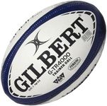 World Rugby Shop X Gilbert G-TR4000 Rugby Ball Size 3 - Durable Rugby Equipment - Triangular Surface Grip - 3 Ply Construction - Navy