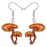 RAIDIN Acrylic Cute Creative Mushroom Dangle Drop Earrings for Women Girls Mushroom Hook Earrings Jewellery for Gifts Party Charms (Merigold)