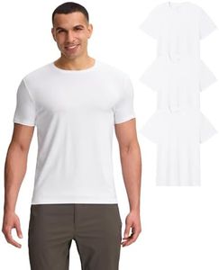 Pioneer Camp Mens Bamboo Viscose T Shirt Ultra Soft White Plain Tshirts for Men Cooling Crew Neck Casual Basic Tee Shirt