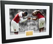 12x8 A4 Signed"THE HANDSHAKE" Alexandre Lacazette Pierre-Emerick Aubameyang Arsenal FC Autographed Photo Photograph Picture Frame Football Soccer Poster Gift