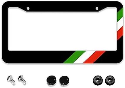 Italian Flag License Plate Frame - 1 Pack Personalized Aluminum Car License Plate Cover Italy Flag 3 Colors Sports License Plate Holder Universal US-Canada 2 Hole Auto Car Tag for Women/Men