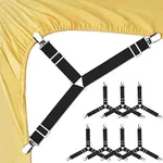 Foloda Sheet Holders, 8 pcs Adjustable Bed Sheet Straps, Fitted Sheet Holder Clips Fasteners Suspenders Gripper Locker Scrunchie for Bed Mattress Corners, Keep Sheet Firm Tight