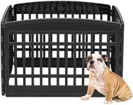 IRIS USA Dog Playpen, 4-Panel 24" Pet Playpen, Puppy Playpen, Indoor/Outdoor Dog Pen, 35 x 35 x 24, Foldable, Fold It Down, Easy Storing, Customizable, Black