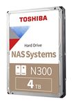 Toshiba America Electronic Components N300 4TB NAS 3.5" Internal Hard Drive- SATA 6 Gb/s 7200 RPM 128MB (HDWQ140XZSTA) 4000 3.5 Internal Bare/OEM Drive