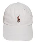 POLO RALPH LAUREN Mens Polo Sports Pony Logo Hat Cap, White (Signature Pony), One Size