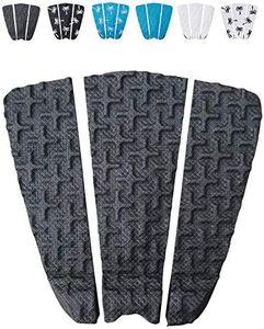 Ho Stevie! Premium Surfboard Traction Pad [Choose Color] 3 Piece, Full Size, Maximum Grip, 3M Adhesive, for Surfing or Skimboarding (Black)