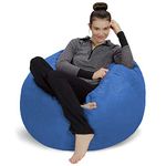 Sofa Sack Bean Bag Chair - Plush, Ultra Soft - Memory Foam Bean Bag Chair with Microsuede Cover - Stuffed Foam Filled Furniture and Accessories for Dorm Room 3 Feet - Royal Blue