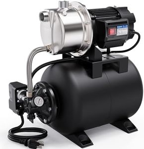 Acquaer 1.6 HP Shallow Well Pump with Pressure Tank, Stainless Steel, 1320 GPH 115V Irrigation, Automatic Water Booster Jet Pump for Home, Garden, Lawn