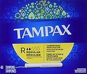 Tampax, Tampons, Biodegradable Cardboard Applicator, Regular Absorbency, 40 Count