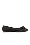 Yours Curve Plus Size - Slip On Ballet Flat Round Toe Ballerina Pumps Lightweight Bow in Wide E Fit & Extra Wide Eee Fit - Women's Black 10EEE