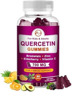 M inch Quercetin Gummies with Bromelain, Elderberry, Zinc and Vitamin C - Chewable Quercetin 700 mg Supplement for Immunity, Allergy, Antioxidant Support - Vegan Gummies, 60 Gummies