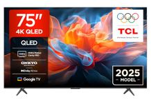 TCL 75T8C-UK 75 Inch 4K 144Hz Gaming QLED Onkyo 2.1 Dolby Atmos Google TV with Dolby Vision & HDR 10+ BBC iPlayer (2025 Model)