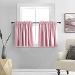 DONREN Pink Short Curtains for Girl