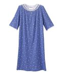 Women’s Open Back Adaptive Nightgown - Short Sleeve Nightgown for Seniors - Starburst 3XL