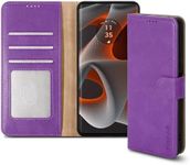 for Motorola Edge 50 Pro Case - Leather Wallet Phone Case, Magnetic Book Flip Folio Cover [Card Slots] and [Kickstand] Case Compatible with Motorola Edge 50 Pro - Purple