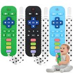 WUJUN 3 Pack Silicone Teething Toys for Infant Toddlers, Remote Control Shape Teethers for Babies Chew Toys,Relief Soothe Babies Gums Set, BPA Free/Freezable/Dishwasher and Refrigerator Safe