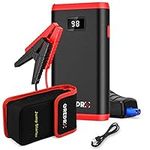 GREPRO 1500A Jump Starter Power Pack, Car Battery Booster Jump Starter and Jump Pack for 12V Vehicles, Motorcycle, Jump Starter with LCD Screen and LED Flashlight for up to 6.0L Gas, 3.0L Diesel Red