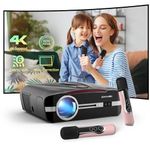 Projector 4K Auto Focus/Keystone,Daytime Projector with WIFI6 Bluetooth 1200ANSI Lumen,Smart Ultra HD 1080P Projector with Android TV/Netflix/Karaoke,Home Theater Movie Projector for Bedroom Outdoor