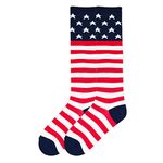 K. Bell Women's American Flag Knee High, Red/White/Blue, 9-11