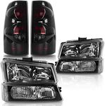 DWVO Headlight and Taillights Combo Compatible with 03-06 Chevy Silverado 1500 2500/03-06 Silverado 1500 HD 2500 HD 3500/07 Chevy Silverado Classic