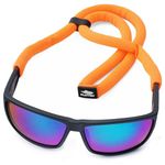 Pilotfish Floating Sunglasses Strap, Adjustable, Waterproof, High Visibility, Neoprene Holder for Men & Women (Orange), Orange, One Size