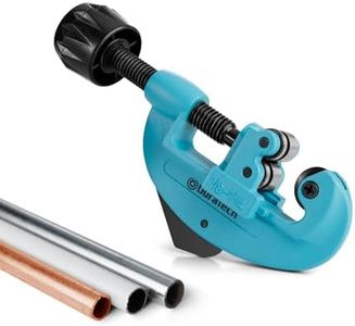 DURATECH Tubing Cutter 1/8"-1-1/4", Copper, Aluminum, Brass and Plastic Tubing Quick-Acting Cutter, With Replacement Wheel and Reamer