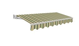 Primrose 3m Manual Awning - Multistripe Kensington DIY Patio Awning Gazebo Canopy Complete with Fittings and Winder Handle