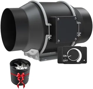 FANSEXPERT 6" Inline Duct Fan, 402 CFM Ventilation Exhaust Fan with Speed Controllor & Quiet EC Motor, Extra 6" Inline Fan as a Gift, Ideal for Heating, Cooling, Grow Tents, Hydroponics