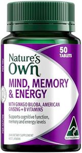 Nature's Own Mind, Memory & Energy Tablets 50 - Supports Memory, & Aids Cognitive Function - Relieves Tiredness, Maintains Energy Levels & Nervous System function - Contains American Ginseng