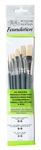 Winsor & Newton : Foundation Oil Brush Set : SH Round 3 & 6 Flat 10 & 14 Filbert 3 & 6
