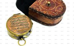 Sailor's Art Antique Handcrafted Brass Compass with Case Box- Clock Camping Travelling Equipment- Sailor's Marine Boat Gifts-Direction Pocket Compass- Vintage Home Décor Item