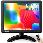 Eyoyo 8 Inch Small Monitor, 1024x768 4:3 IPS Mini HDMI Monitor Support HDMI/VGA/AV/BNC Input with Remote Control & Built-in Speakers, Security Monitor for Computer Raspi CCTV Camera