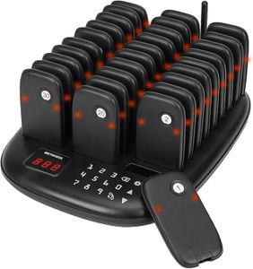 Retekess TD175P Restaurant Pager System, Wireless Calling System, 30 Pagers, Outdoor 1000M, Ready to Use without Pairing, 7 Call Modes, Vibrating Pager for Food Court, Logistics, Playground