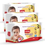 LuvLap wipes for baby skin with Jojoba Oil, Paraben Free, Fragrance Free, pH Balanced, Dermatologically Safe, Baby Wipes Rich in Vitamin E, Aloe vera & chamomile extract, 72 Wipes/ pack, 3 Packs