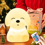 【GIFTS PACKAGE】Cute Dog Night Light Kids Christmas Gifts for Kids,16 Colors+Remote Baby Night Light, 5 Brightness Boys Night Lights for Bedroom, Rechargeable Kids Night Light, Cute Baby Boy Gifts