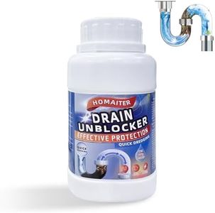 HOMAITER Drain Unblocker, Powerful Cleaner Formula, 260g, Removes Hair, Grease & Soap Scum, Safe for Pipes and Septic Systems