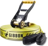 Gibbon Slacklines Classic Line with treewear, yellow, 25m, 22.5m line + 2.5m ratchet strap, incl. ratchet protection and ratchet with safety lock, tree and line protection, 50mm/2" wide